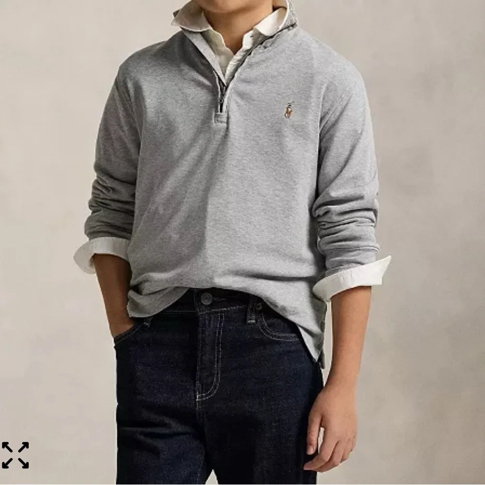 Polo by Ralph Lauren light grey 1/4 zip sweater size 7
